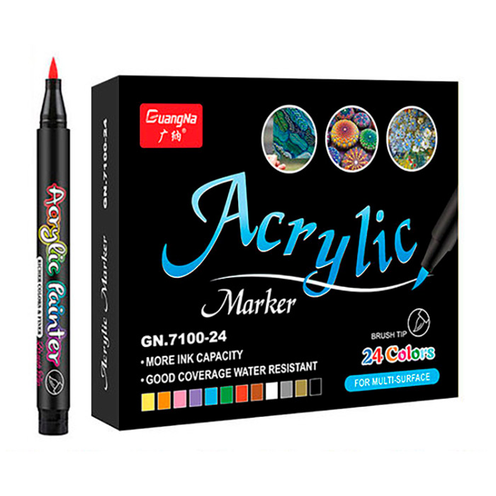 AcrylicMarkers, akrilni flomastri (24 kosov) - Image 1