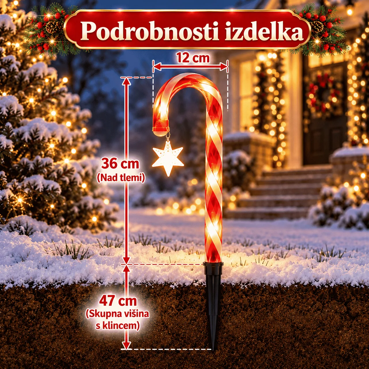 LED božične sladkorne palčke, CaneLights - Image 3