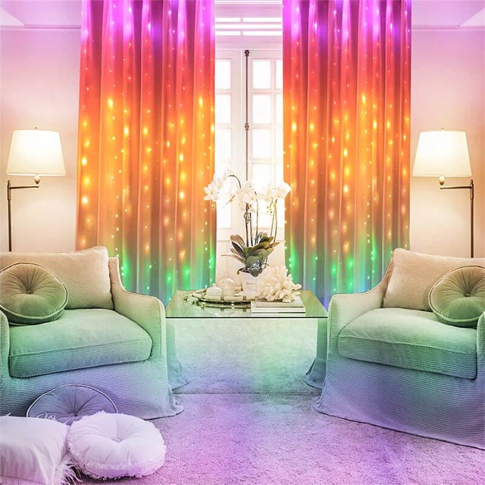 ColorfulCurtain, svetlobna zavesa s 300 barvnimi LED lučkami - Image 9