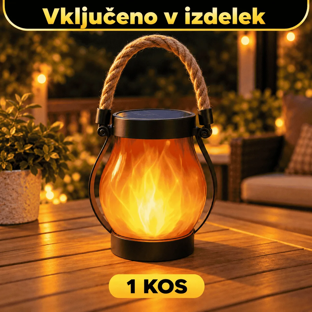 Solarna laterna z učinkom plamena, Flamy - Image 2