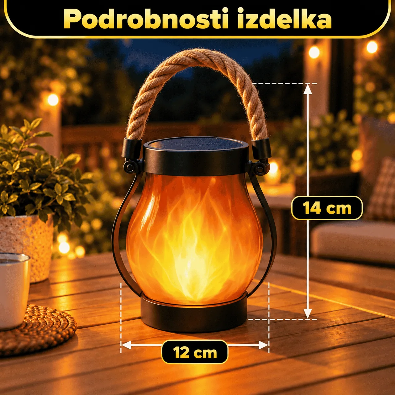 Solarna laterna z učinkom plamena, Flamy - Image 3