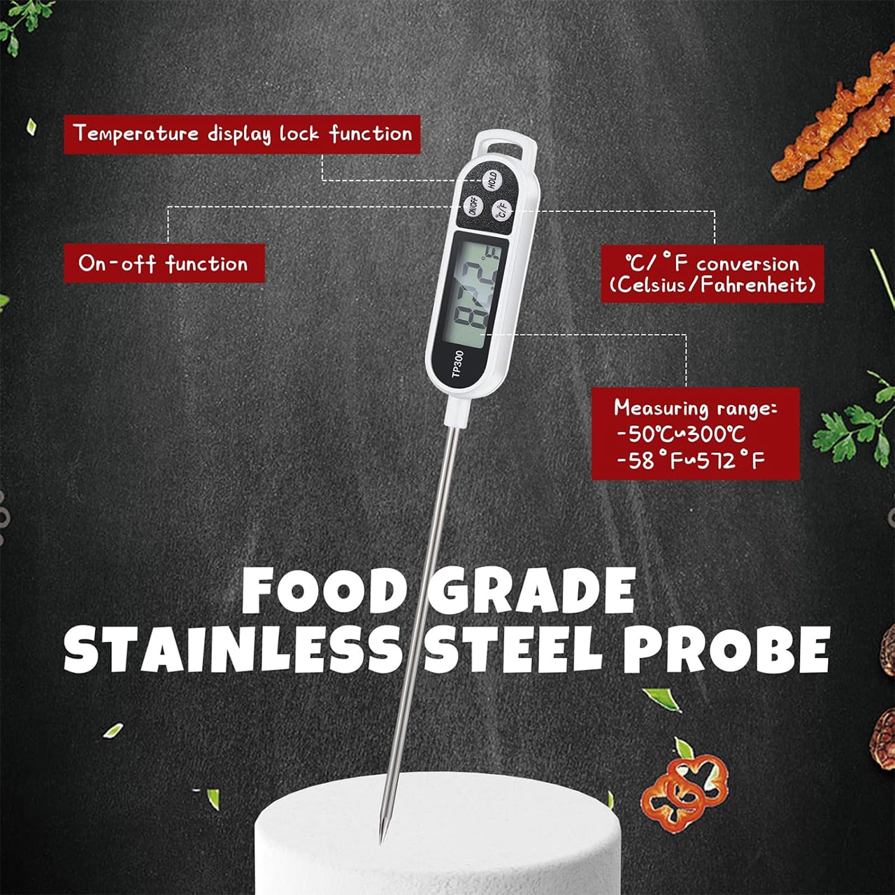 FoodMeter, elektronski digitalni termometer za merjenje temperature hrane in tekočine - Image 1
