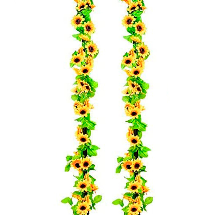 GarlandSunflower, umetna girlanda iz sončnic z naravnim izgledom (2 kosa) - Image 1