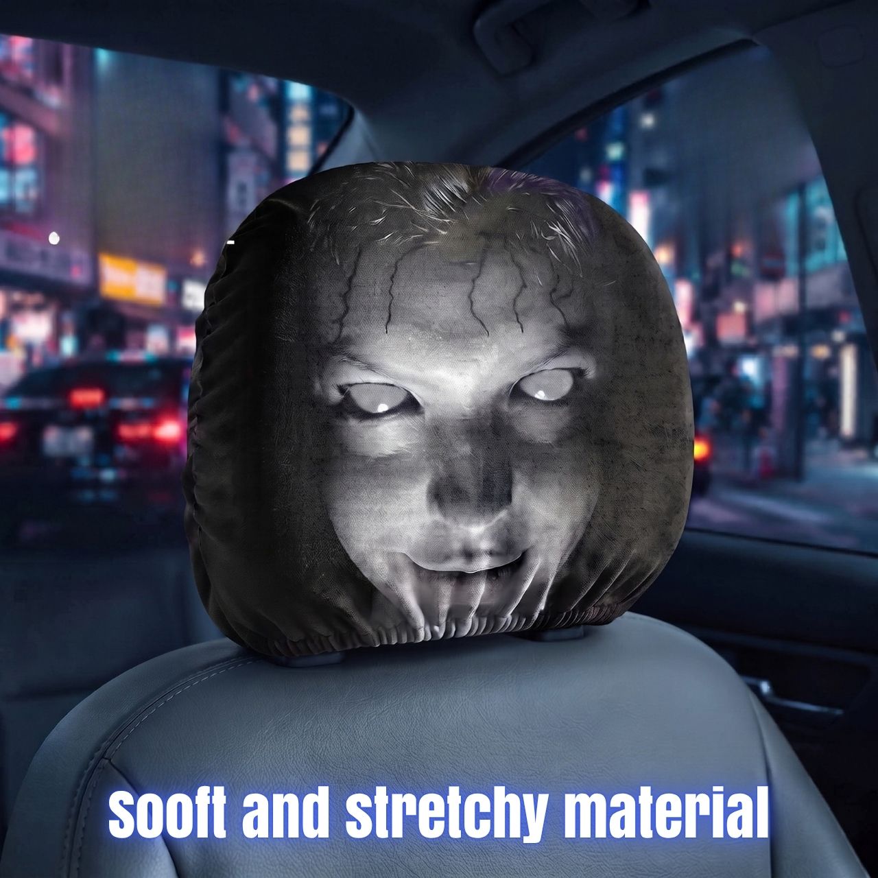 Strašljiva prevleka za avto vzglavnik (1+1 GRATIS), GhostFace - Image 7