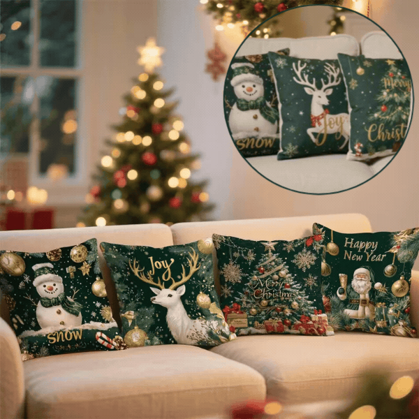Božične prevleke za blazine (4 kosi), GreenXmass - Image 1