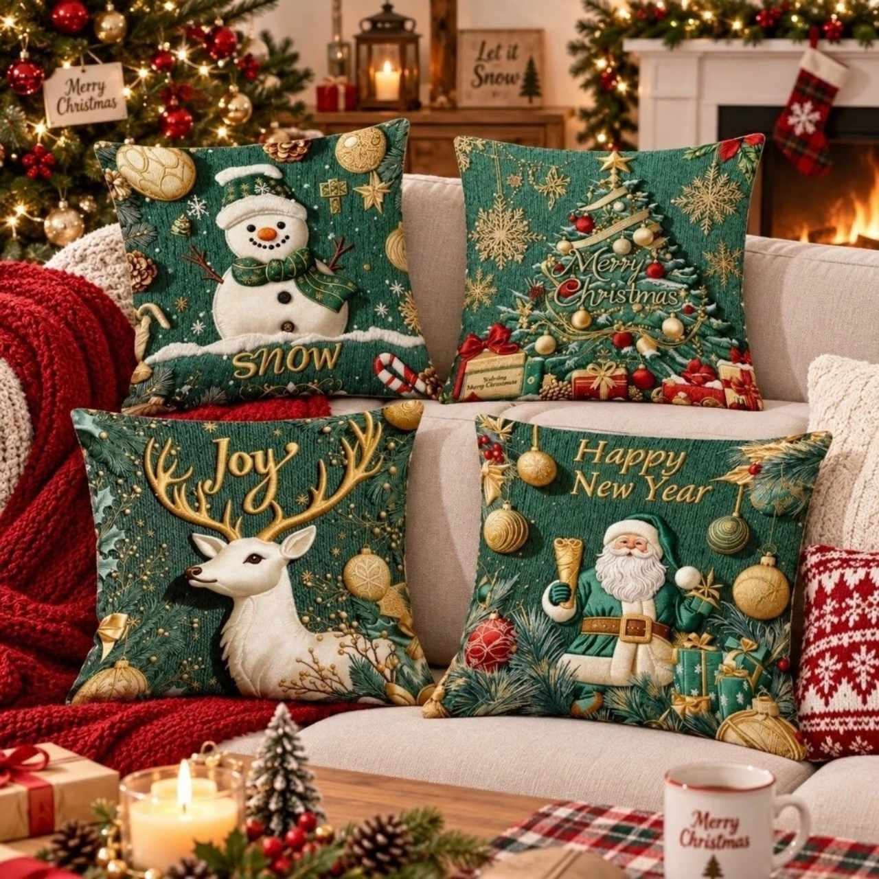 Božične prevleke za blazine (4 kosi), GreenXmass - Image 10