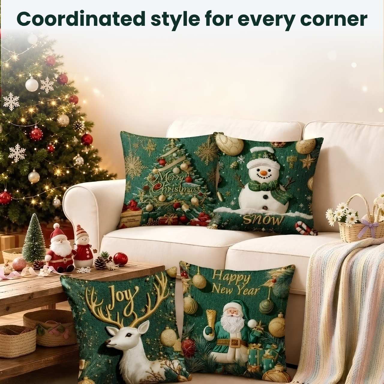 Božične prevleke za blazine (4 kosi), GreenXmass - Image 7