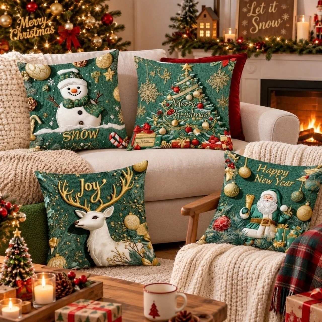 Božične prevleke za blazine (4 kosi), GreenXmass - Image 8