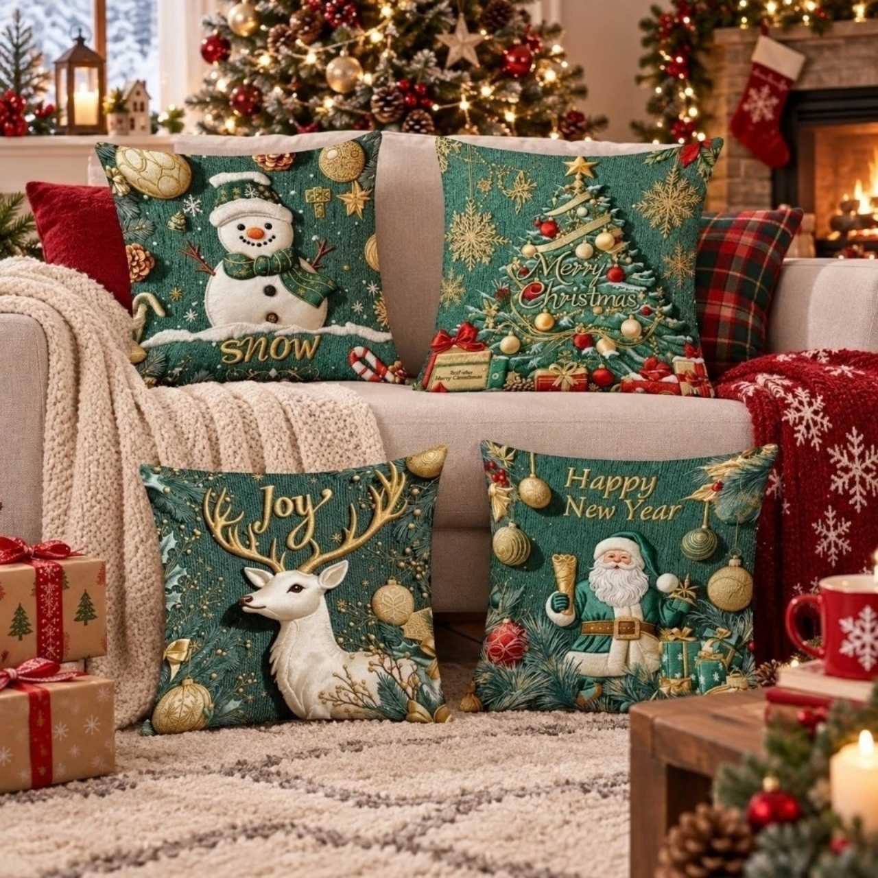 Božične prevleke za blazine (4 kosi), GreenXmass - Image 9