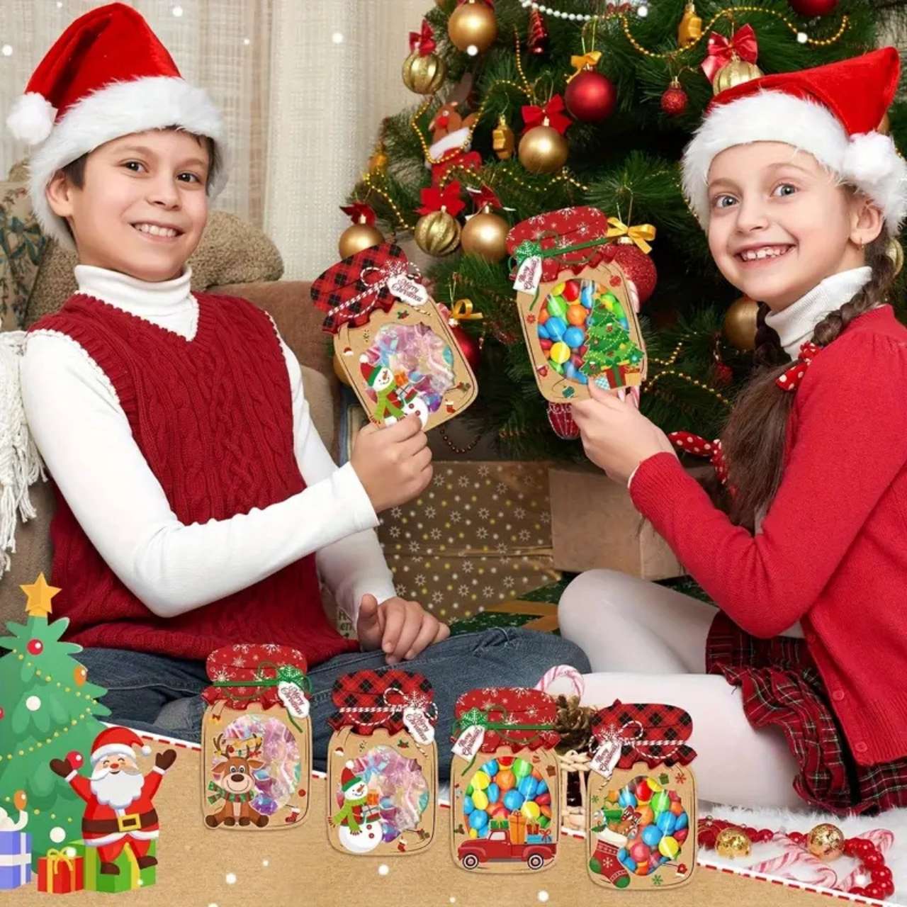 JarGifts, komplet božičnih kartic za praznična darilca (48 kos.) - Image 3