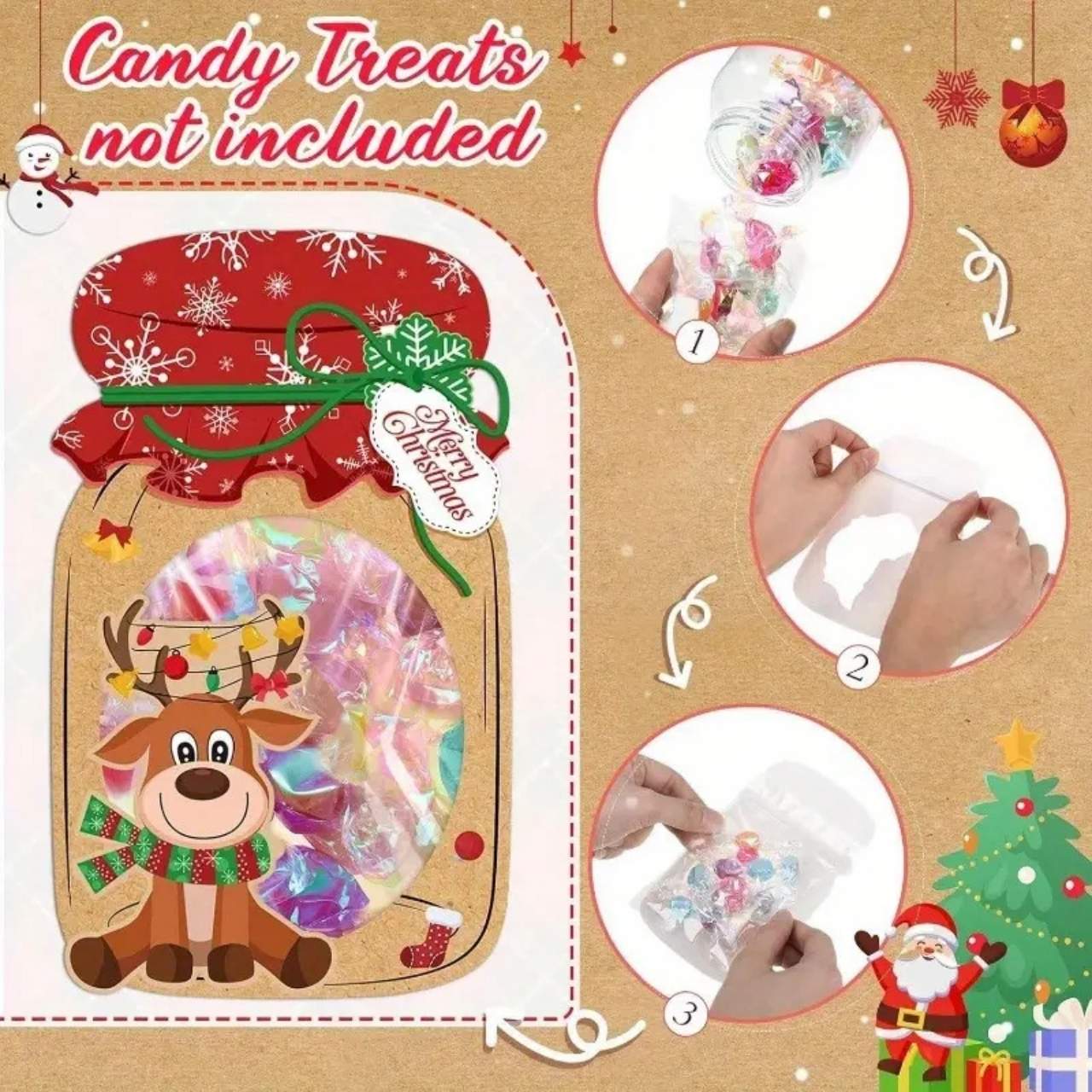 JarGifts, komplet božičnih kartic za praznična darilca (48 kos.) - Image 7