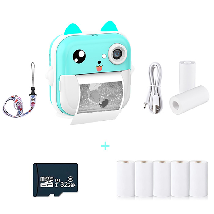 JumboPrintBundle – fotoaparat s tiskalnikom + 7 rol papirja in kartica Micro SD