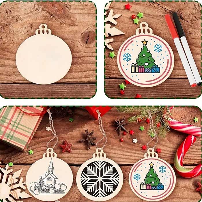 Ornaments, leseni božični okraski, ki jih ustvarite sami  (30 kosov) - Image 6