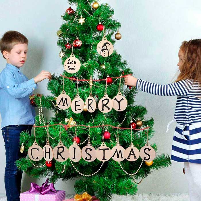Ornaments, leseni božični okraski, ki jih ustvarite sami  (30 kosov) - Image 9