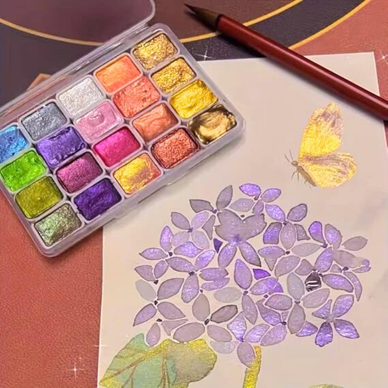 Zaradi kovinskega sijaja so te barve popolne za poudarke, ilustracije, dekoracije in ustvarjanje efektov.
