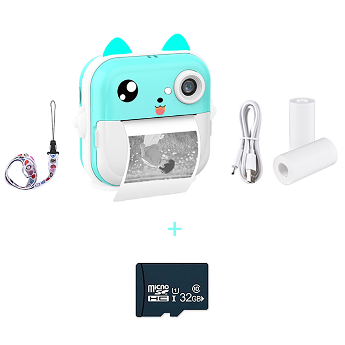 PrintBundle – fotoaparat s tiskalnikom + 2 roli papirja in kartica Micro SD - Image 1