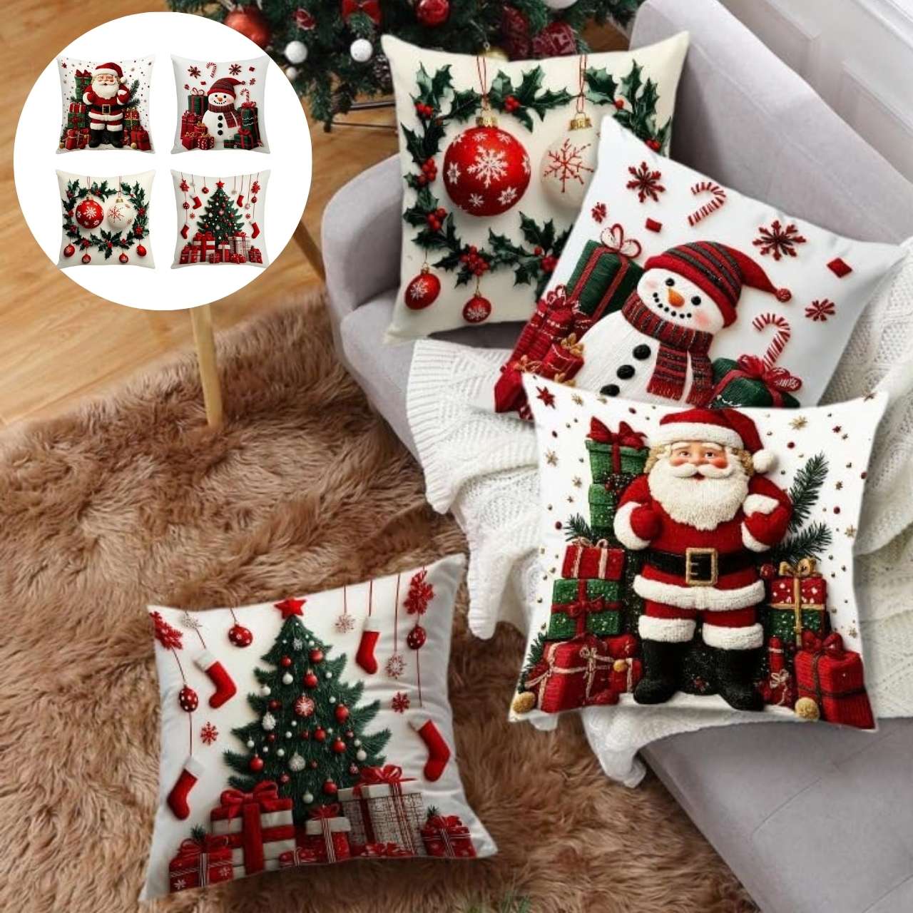 Božične prevleke za blazine(4 kosi), RedXmass - Image 9