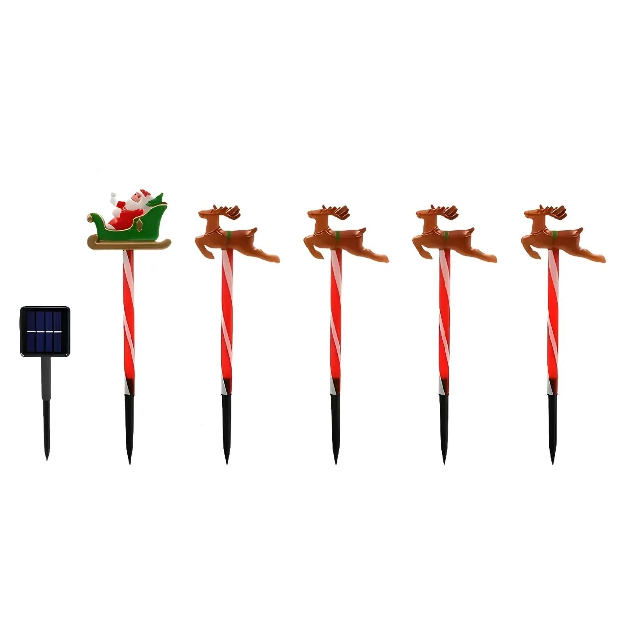 Božična vrtna dekoracija Božiček z jelenčki, ReinDeers - Image 4